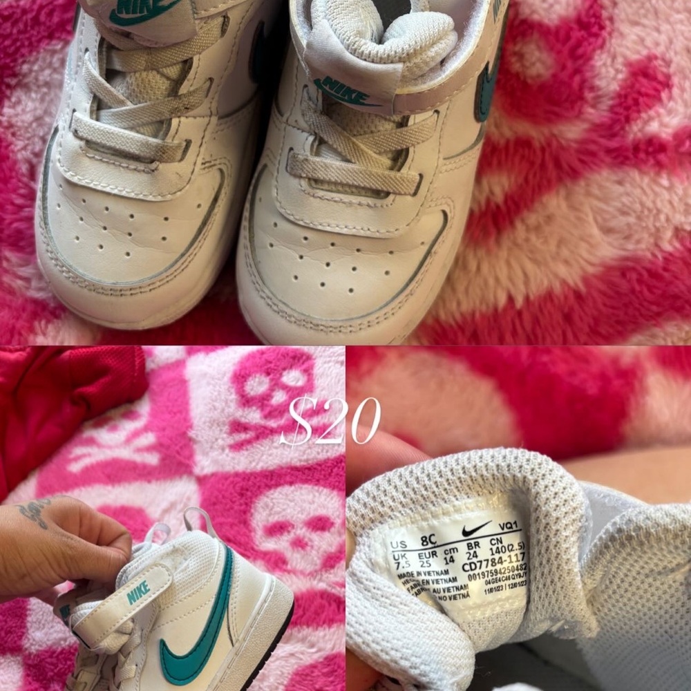 Nike White and Blue Sneakers Classic Design